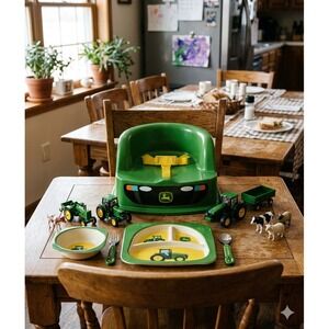 John Deere The First Years TOMY Green Tractor Booster Seat with Safety Straps